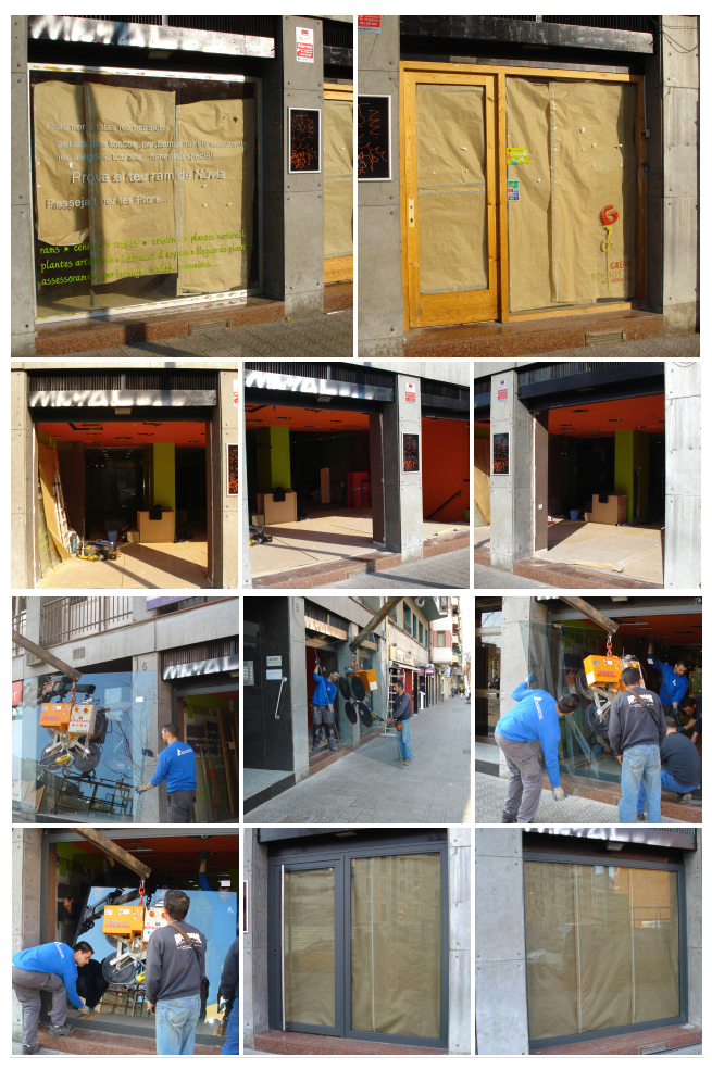 Galería puerta y ventana con estructura de aluminio Galería puerta y ventana con estructura de aluminio